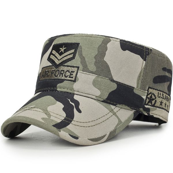 

men's fashion korean embroidery cap four seasons outdoor sunscreen camouflage flat hat, Blue;gray