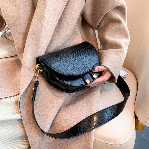 

роскошные крокодил узор crossbody сумки для женщин полукруглая сумка-мессенджер искусственная кожа сумки сумка sac main femme