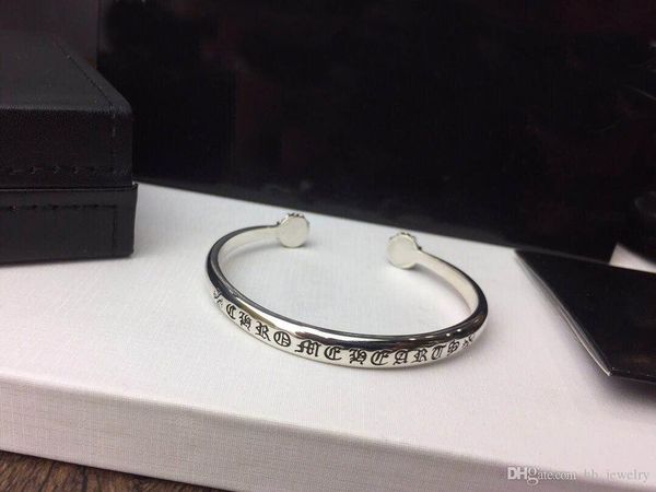 

popular fashion brand designer bracelets bangles for lady design man and women party wedding lovers gift luxury hip hop jewelry, Black