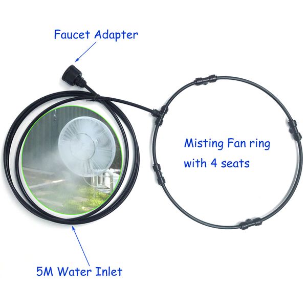 

hmh901 watering & irrigation sprayers outdoor cooling misting system misting fan rings 10inch with 4pcs mist brass nozzle