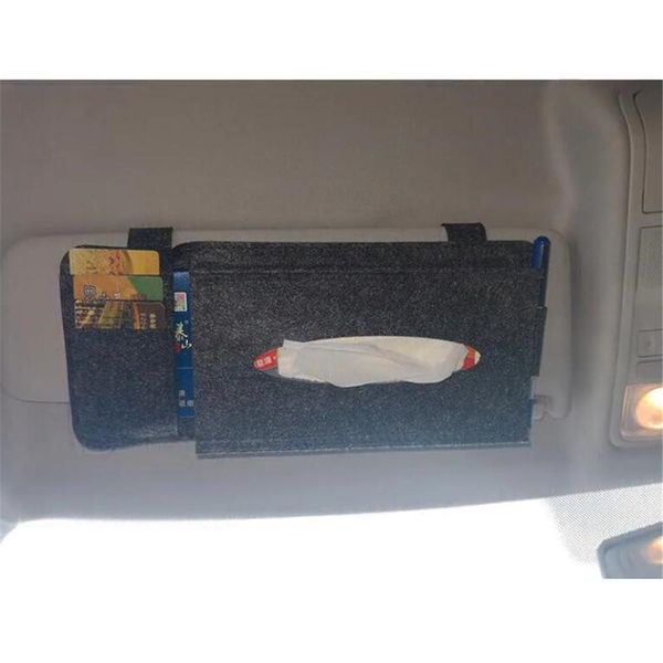 

car storage tissue box napkin holder car visor organizer tissue paper towel hanging bag auto card organizer pocket pen holder