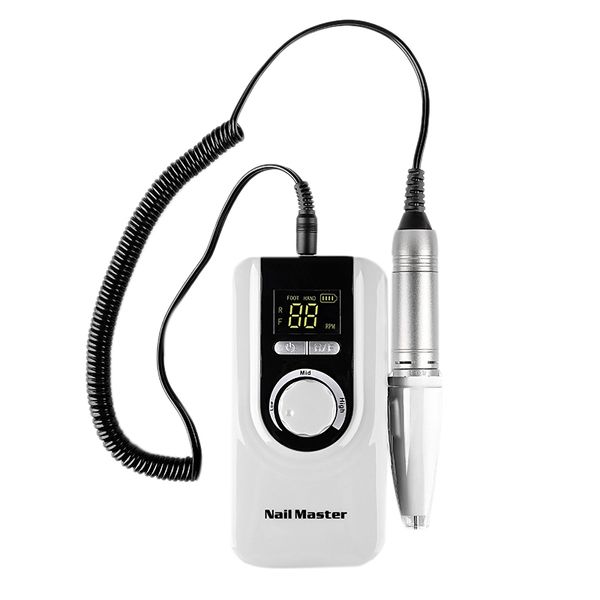 

25w multi-function 35000rpm rechargeable portable electric nail drill machine manicure pedicure set nail tools white eu plug