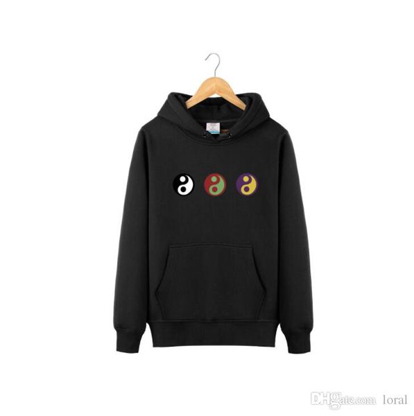 

men women clothing gosha yin yang printed hoodies spring casual male female athletic pullovers sweatshirts hooded, Black