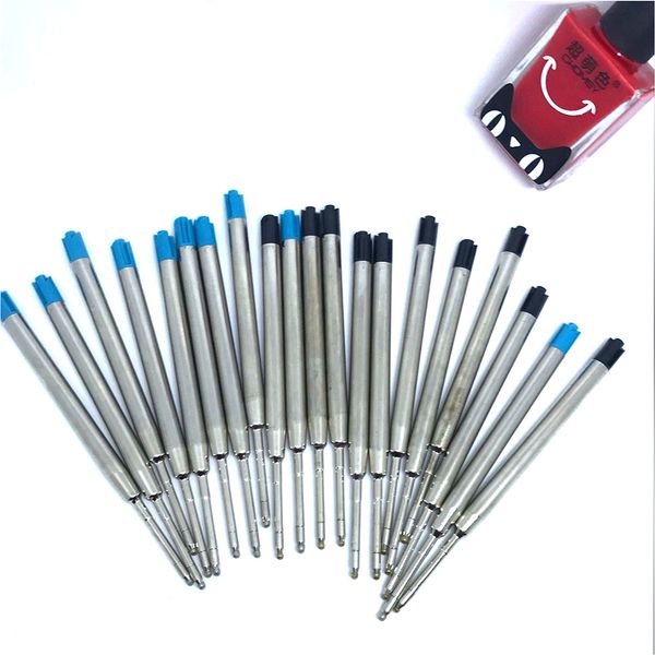 

10pcs fine ballpoint pen refills smooth ink 0.5mm medium for cross style office school promotional pen gift, Blue;orange