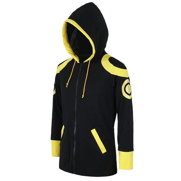 

mens cosplay hoodies patchwork sweatshirts teenager boy clothing hooded sweatshirts fashion club streetwear loose pullovers, Black