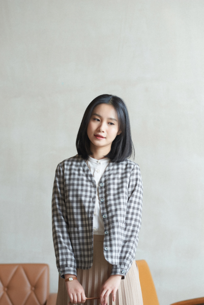 

women's jackets cynthia chinese-style spring plaid v-neck vintage short coat original design female single-breasted autumn, Black;brown