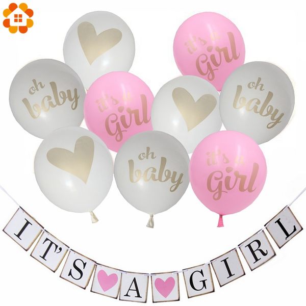 

1set it's a boy/girl /oh baby printed ballons banner garland for birthday baby shower decor pregnancy gender reveal supplies