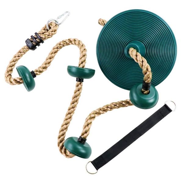 

kids fitness climbing rope with platforms and disc swing seat set outdoor swing set garden toy playground accessories
