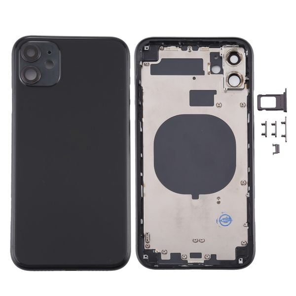 

for iphone 11 back housing cover with sim card tray & side keys & camera lens,accessories repair parts for iphone