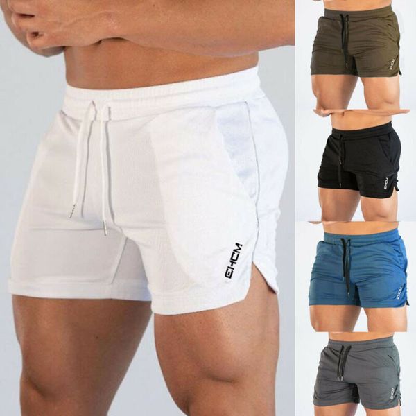 

men's gym training shorts workout sports casual clothing fitness running short, Black;blue