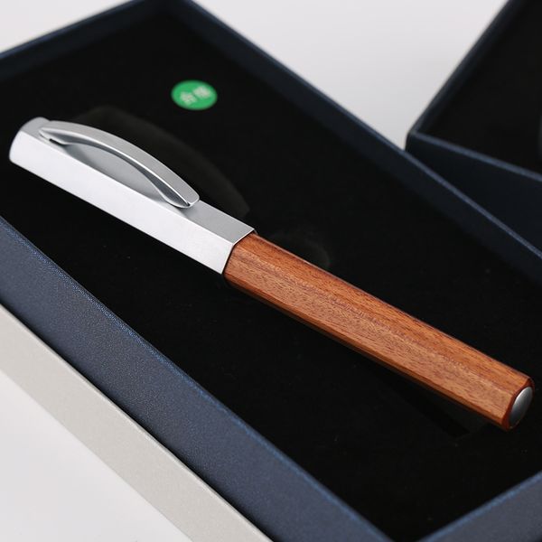 

hipping creative hexagonal rosewood fountain pen extra fine small bent nib for choose business office luxury gift pens
