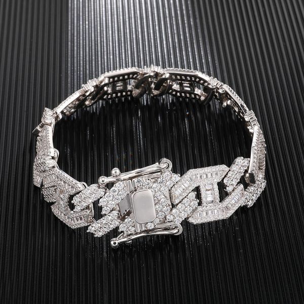 

luxury designer jewelry mens bracelets iced out chain bracelet diamond tennis link love bangle hip hop charm gold rapper fashion accessories, Black