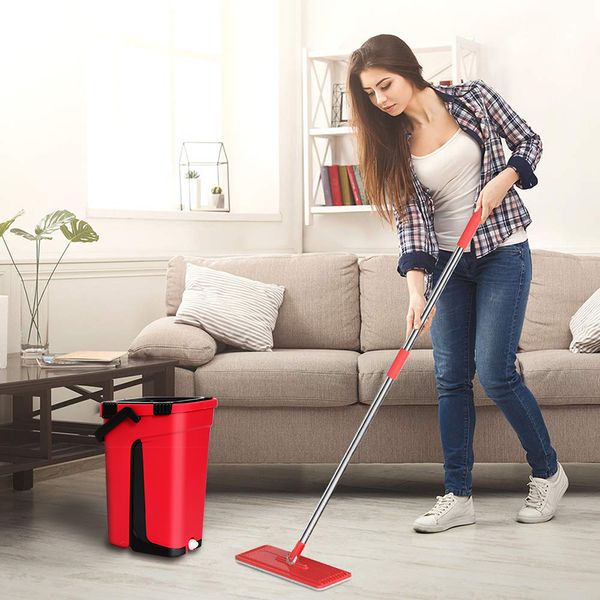 

magic flat mop and bucket hand 360 degree head self cleaning great for wet and dry cleaning safe on all surfaces cleaning