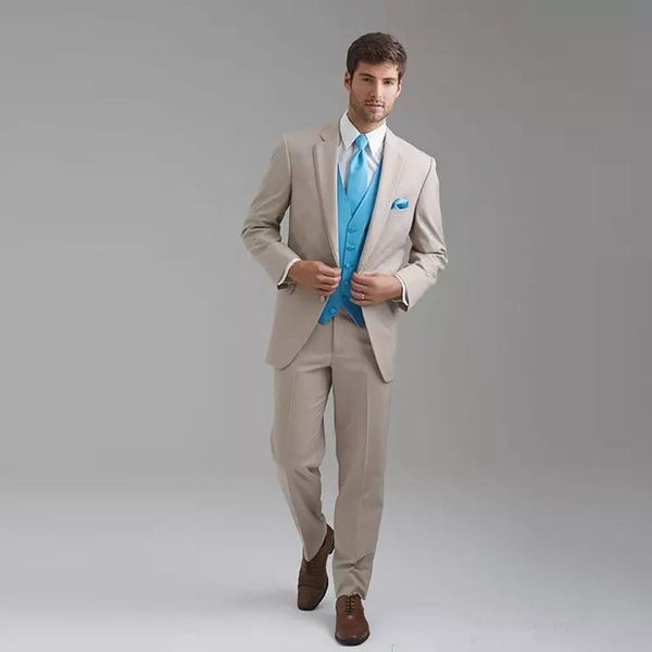 

новый бежевый slim fit свадебные мужские костюмы бизнес одежда жених смокинги 2 шт. (куртка + брюки + жилет) лучший человек blazer 130, Black;gray