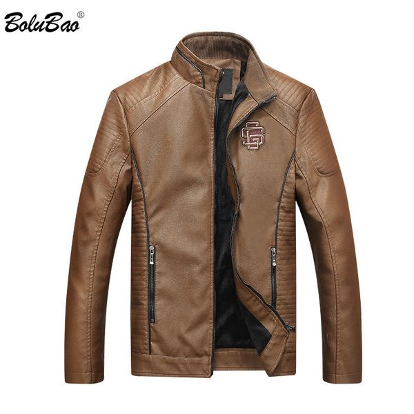 

bolubao new trend men baseball jacket 2019 men casual brand pu leather sleeve mens sweatshirt jackets street top, Black