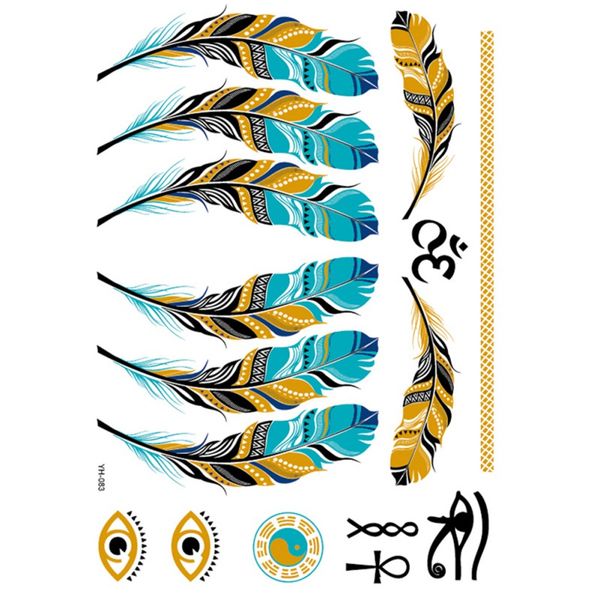 

ale waterproof durable gold stamping retro temporary fake tattoos stickers