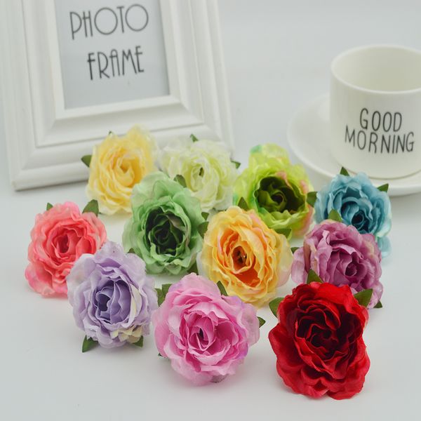 

10pcs silk plastic roses for wedding home vase decoration bridal accessories diy wreaths gifts artificial stamen flowers