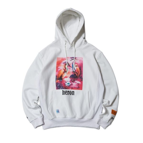

heron preston 400g terry sports crane printing women hoodies sweater girl europe and the united states loose student boy tee, Black