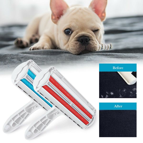 

dog supplies reusable pet hair remover roller two-way roller lint sticking removing dog cat hair furniture carpets clothing automatic clean