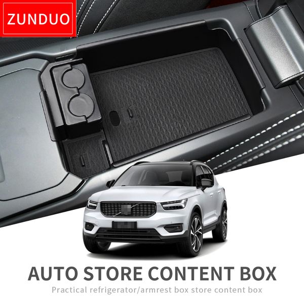 

zunduo car central armrest box for xc40 2019 interior accessories stowing tidying center console organizer