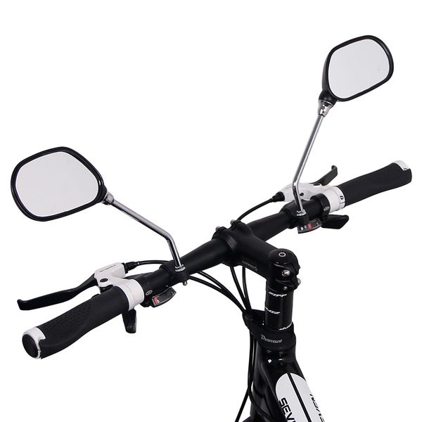 Um par de vidro de bicicleta espelho retrovisor espelhos ampla gama de volta ângulo refletor de vidro ajustável espelhos de bicicleta espelho