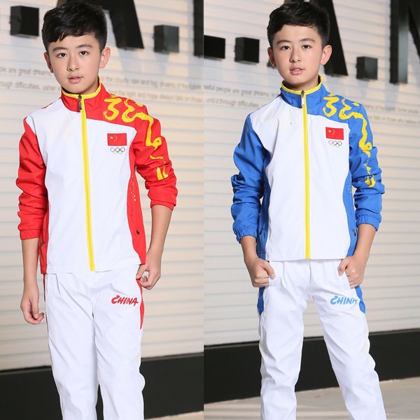 Abbigliamento per bambini autunno Squadra nazionale Tuta da movimento a maniche lunghe Uomini e donne Uniforme scolastica per alunni Taekwondo Incontro sportivo Aspetto Servire