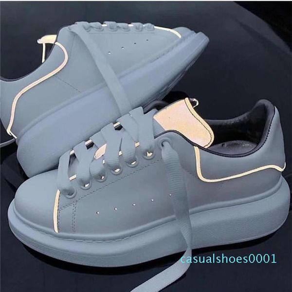 

luxury designer men casual shoes mens womens fashion sneakers party luminous reflective 3m white casual shoes platform sneakers ac01, Black