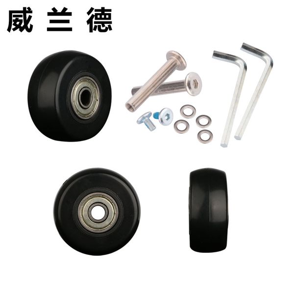 

luggage repair wheels accessories suitcase casters repair pvc 41mm*19mm single password wheel wear resistant mute black caster