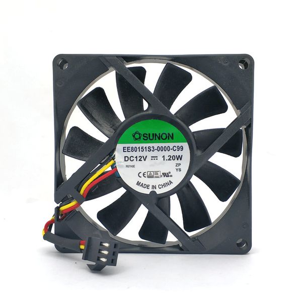

new original for sunon ee80151s3-0000-c99 dc12v 1.20w 8cm 80x80x15mm 3lines led cooling fan