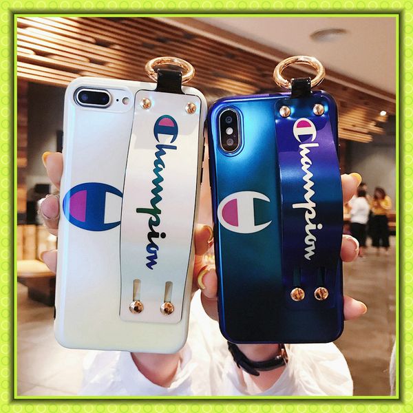 

wholesale brand phone case for iphonex iphonexs xr xsmax 7p/8p 7/8 6/6sp 6/6sp ig popular phone case ch@mplon case with wrist band 2 styles