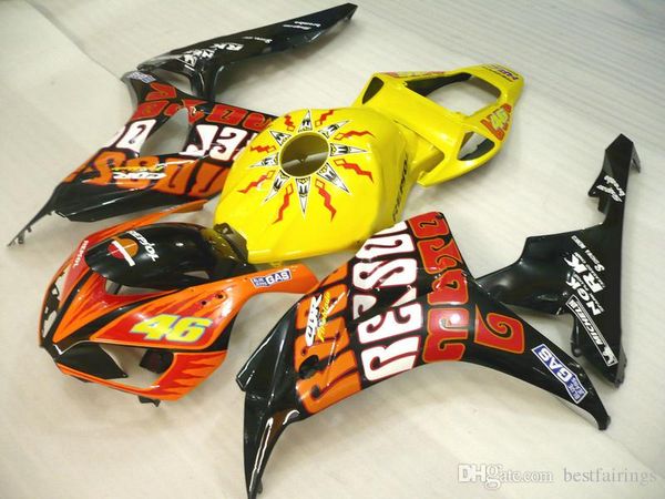 Vendita calda Carenature per stampaggio ad iniezione per Honda CBR1000RR 2006 2007 kit carenatura arancione giallo CBR 1000 RR 06 07 SD37