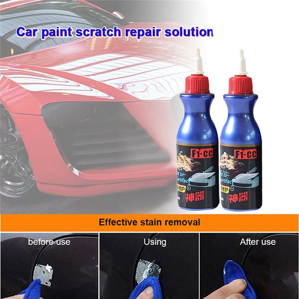 

carprie 2pcs car paint scratch repair agent polishing wax paint scratch repair remover care fluid 100ml jy23
