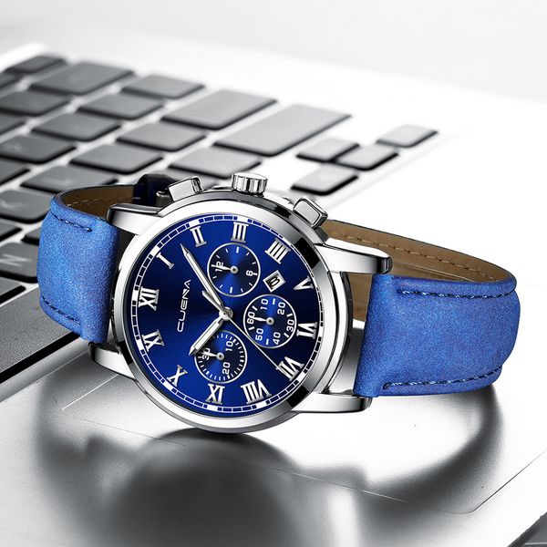 

men's watches fashion sport stainless steel case leather band quartz analog waterproof wrist orologio uomo montre homme 2019, Slivery;brown