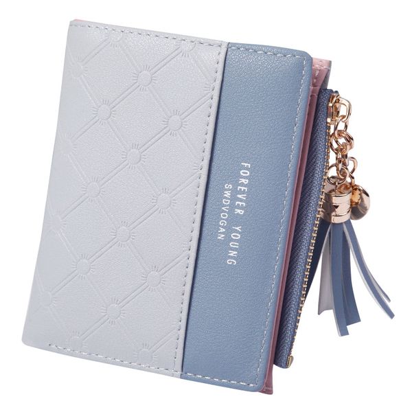 

women tassel zipper purse pu leather patchwork color wallet money card holder bag wallets gifts -opk, Red;black