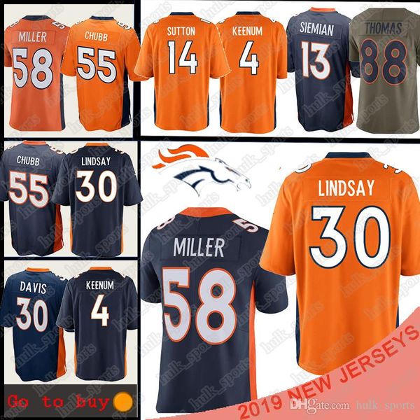

30 Phillip Lindsay jerseys 30 Terrell Davis 58 Von Miller jerseys 14 Courtland Sutton 4 Case Keenum men football jersey