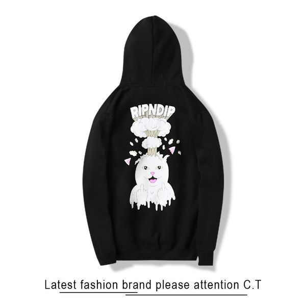 

2020 / ripndip men luxury толстовка новая мода чистый хлопок ретро платье hoodie высокого качества итальянский дизайнер air платформа hoodie, White;black