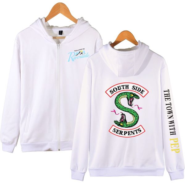 

tracksuit hip harajuku men/women town zipper hoodies side tvsouth hop drama serpent zipper praru, Black