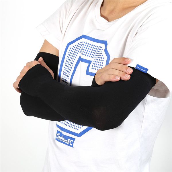 

1 pair cool men cycling running bicycle uv sun protection cuff cover protective arm sleeve bike sport arm warmers sleeves, Black