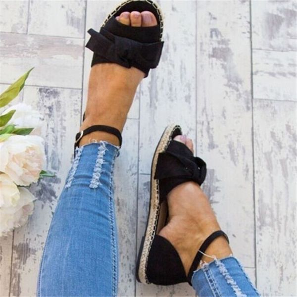 

womens sandals plus size 35-43 flats sandals for summer shoes woman peep toe casual shoes low heels sandalias mujer black