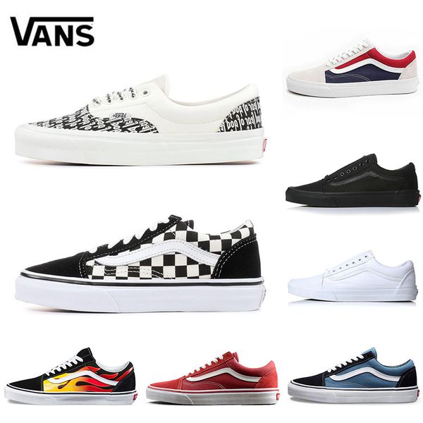 

2019 original vance old skool sk8 mens womens canvas sneakers black white red yacht club marshmallow fashion skate casual shoes 36-44