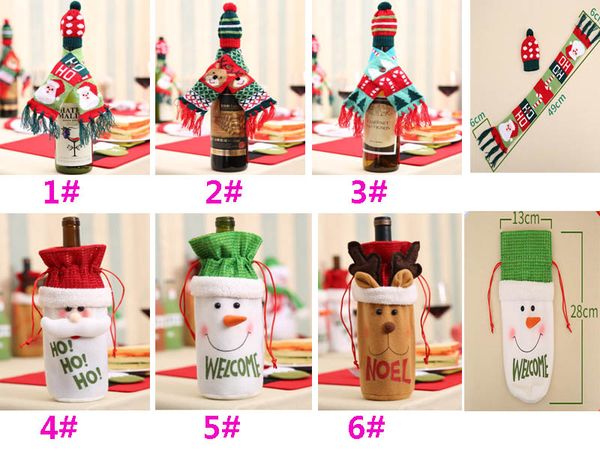 

санта-клаус бутылки вина обложка подарок олени снежинка бутылки держите сумка снеговика xmas главная новогоднее украшение decorxd21839