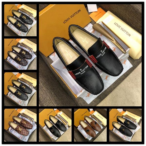 

big size 38-46 genuine leather men flats shoes luxurious brand soft crocodile leather men shoes fashion slip on loafers, Black