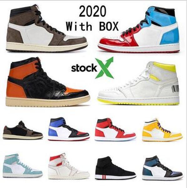 

1 высокая низкая трэвиса скотта баскетбольной обуви 2020 бесстрашный обсидиан мужчин-паук в формате unc 1с чикаго запретили разводят туфли м