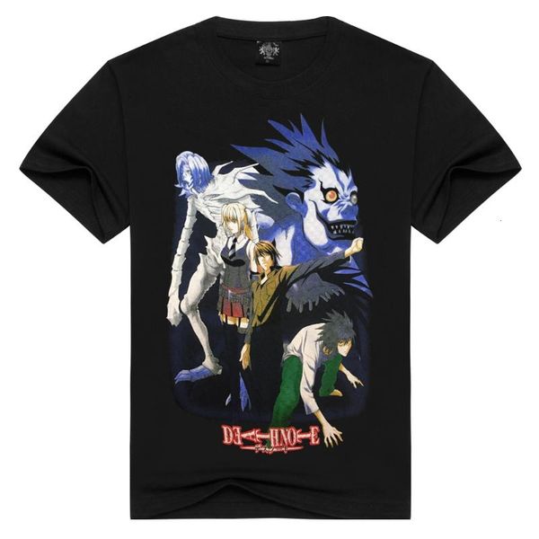 

2019 новые моды лучшие качества death note printed t-shirt мужчины мультфильм аниме футболка моды top tee подарок для солнца, White;black