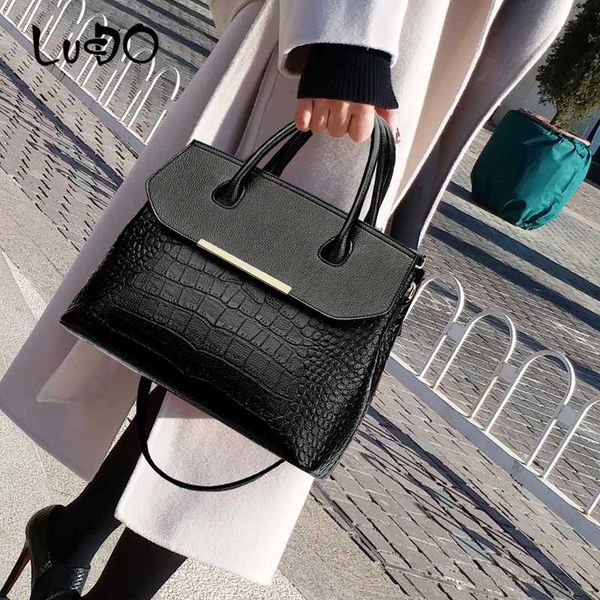 

lucdo designer luxury handbags women bags designer crossbody bags for women 2020 fashion crocodile leather tote brand clutch
