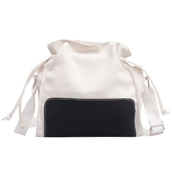 

new small fresh canvas bag female student sen literary drawstring shoulder bag
