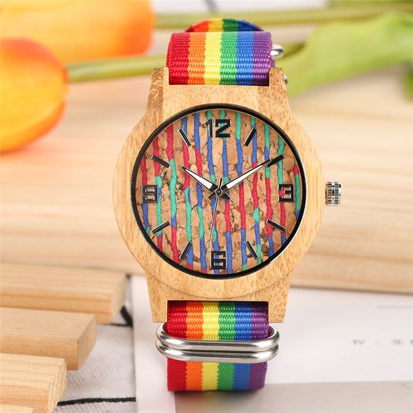 

women's watch natural wood watch quartz movement colorful nylon band handmade wooden wristwatch relogio inteligente feminino, Slivery;brown