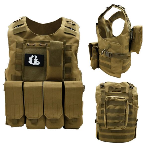 

2019 hunting vest tactical vest outdoor protective equipment field hard amphibious tactical multi-functional, Camo;black