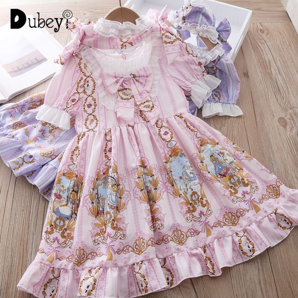 

spanish royal style princess dress little girl birthday wedding party costumes lolita style puff sleeve dresses for evening prom, Red;yellow
