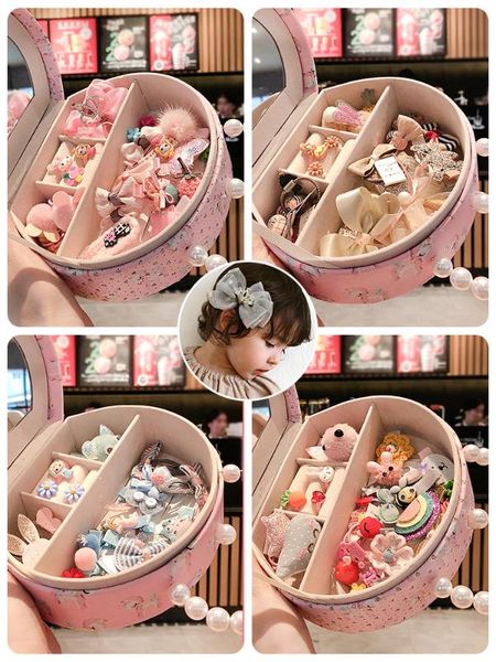 

27pcs/set children cute crown bow ornament hair clips girls lovely colors hairpins barrettes kids sweet hair accessories, Slivery;white